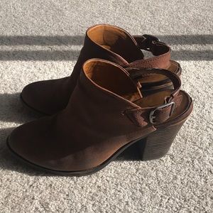 Lucky Brand brown leather slip on bootie